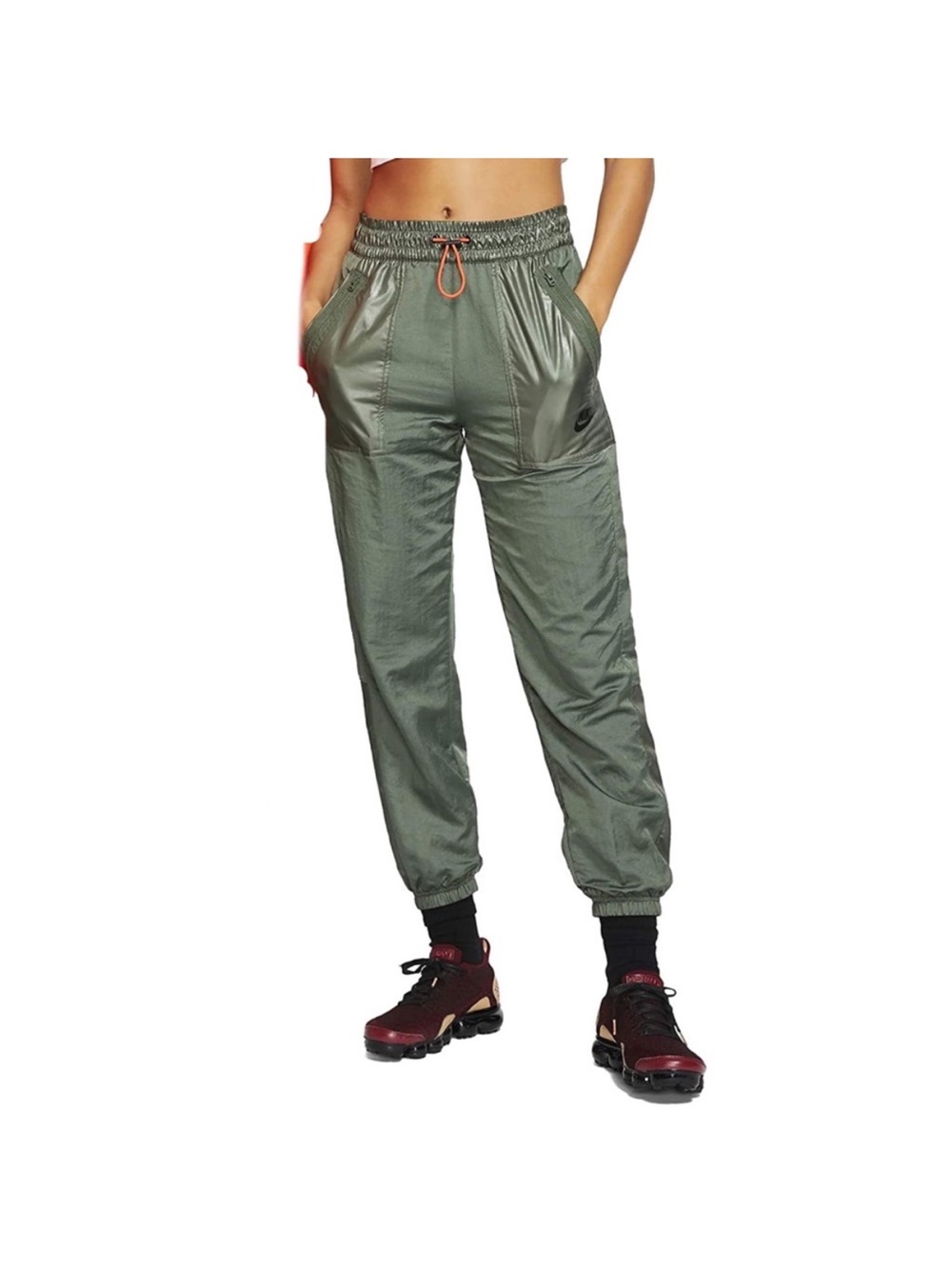 Nike Olive Green Women's Track Joggers with Drawcord